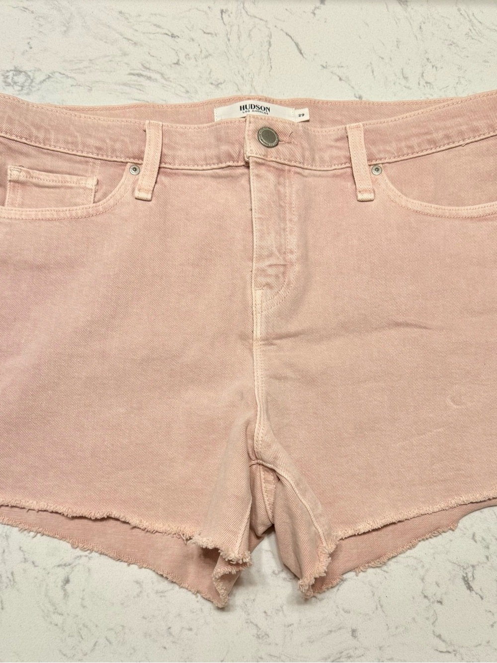 ✨NWOT- Hudson Jeans Mid-High-Rise Pink Denim Shorts- Size 8